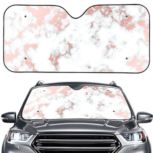 White Rose Gold Marble Print Car Windshield Sun Shade