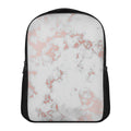 White Rose Gold Marble Print Casual Backpack