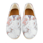 White Rose Gold Marble Print Casual Shoes