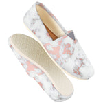 White Rose Gold Marble Print Casual Shoes