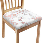 White Rose Gold Marble Print Chair Cushion Cover