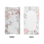 White Rose Gold Marble Print Changing Pad Cover