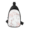 White Rose Gold Marble Print Sling Bag