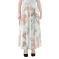 White Rose Gold Marble Print Chiffon Maxi Skirt