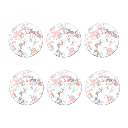 White Rose Gold Marble Print Coaster Set