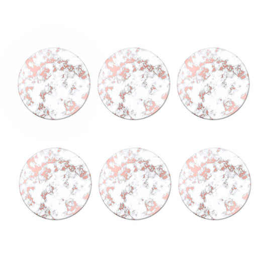 White Rose Gold Marble Print Coaster Set