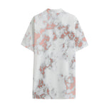 White Rose Gold Marble Print Cotton Hawaiian Shirt