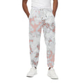 White Rose Gold Marble Print Cotton Sweatpants