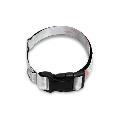 White Rose Gold Marble Print Dog Collar