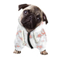 White Rose Gold Marble Print Dog Zip Up Hoodie