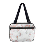 White Rose Gold Marble Print Double Strap Bible Bag