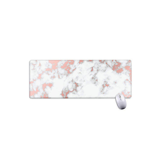 White Rose Gold Marble Print Extended Mouse Pad
