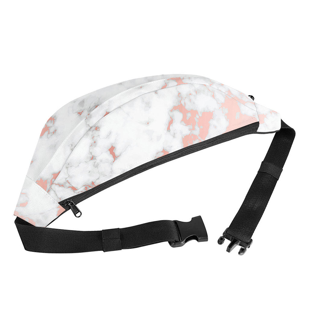 White Rose Gold Marble Print Fanny Pack