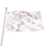 White Rose Gold Marble Print Flag