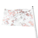 White Rose Gold Marble Print Flag