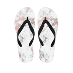 White Rose Gold Marble Print Flip Flops