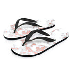 White Rose Gold Marble Print Flip Flops