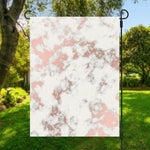 White Rose Gold Marble Print Garden Flag