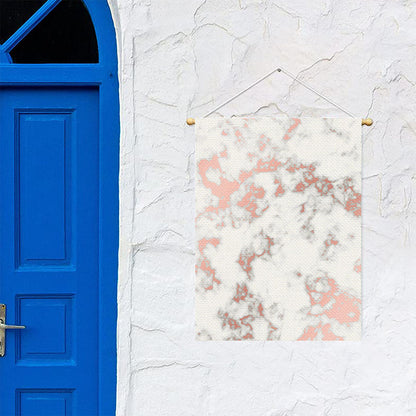 White Rose Gold Marble Print Garden Flag