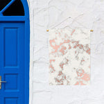 White Rose Gold Marble Print Garden Flag