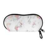 White Rose Gold Marble Print Glasses Case