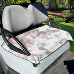 White Rose Gold Marble Print Golf Cart Seat Cover