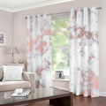 White Rose Gold Marble Print Grommet Curtains