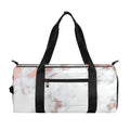 White Rose Gold Marble Print Gym Bag