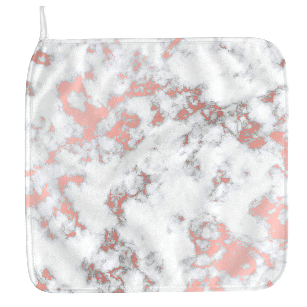 White Rose Gold Marble Print Hand Towel