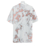 White Rose Gold Marble Print Hawaiian Shirt