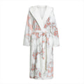 White Rose Gold Marble Print Hooded Bathrobe