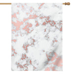 White Rose Gold Marble Print House Flag