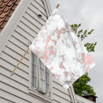 White Rose Gold Marble Print House Flag
