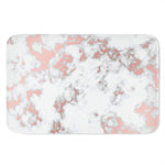 White Rose Gold Marble Print Indoor Door Mat