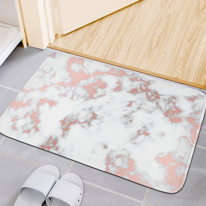 White Rose Gold Marble Print Indoor Door Mat