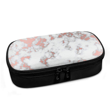 White Rose Gold Marble Print Insulin Cooler Travel Case