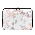 White Rose Gold Marble Print Laptop Sleeve