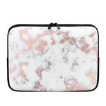 White Rose Gold Marble Print Laptop Sleeve