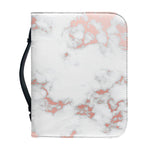 White Rose Gold Marble Print Leather Bible Cover