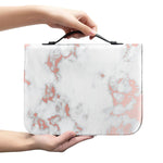 White Rose Gold Marble Print Leather Bible Cover