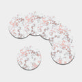 White Rose Gold Marble Print Leather Coaster Set