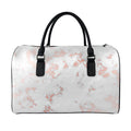 White Rose Gold Marble Print Leather Duffel Bag