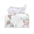 White Rose Gold Marble Print Leather Tissue Box Cover