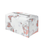 White Rose Gold Marble Print Leather Tissue Box Cover