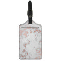 White Rose Gold Marble Print Luggage Tag