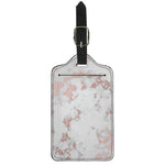 White Rose Gold Marble Print Luggage Tag