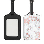 White Rose Gold Marble Print Luggage Tag