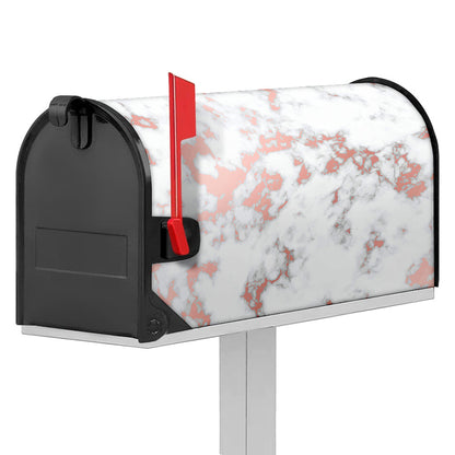 White Rose Gold Marble Print Mailbox Cover