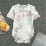 White Rose Gold Marble Print Men's Bodysuit