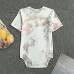 White Rose Gold Marble Print Men's Bodysuit